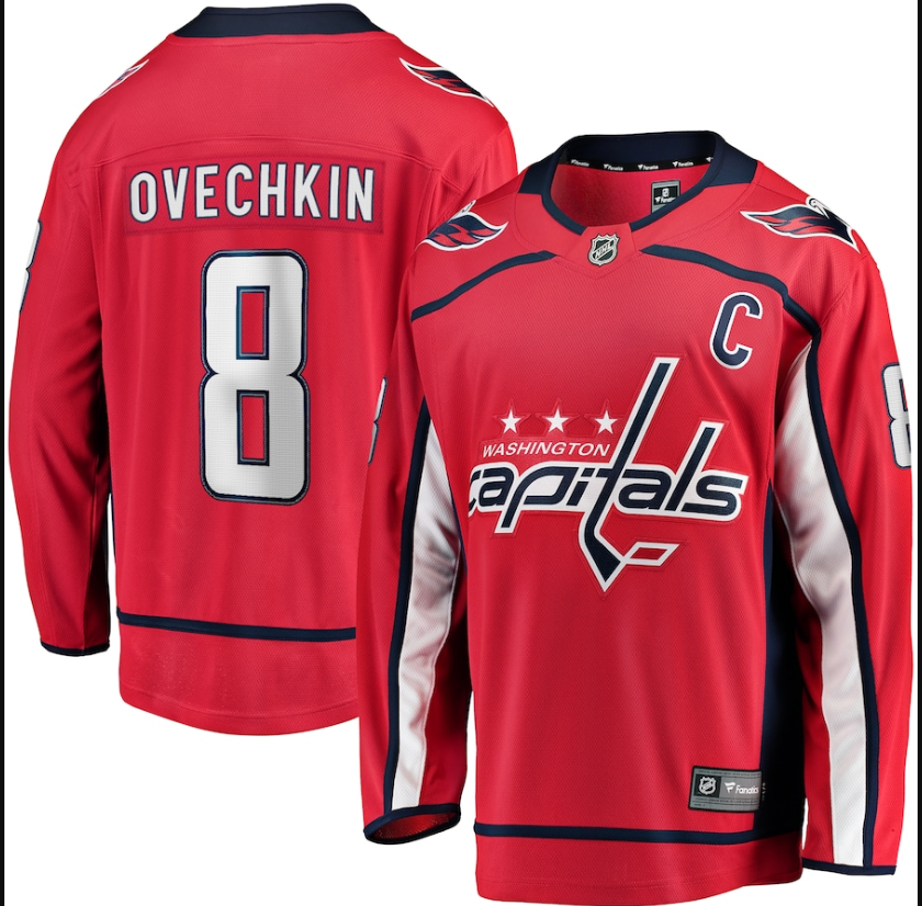 Men Washington Capitals Alexander Ovechkin Fanatics Red Captain Patch  NHL Jersey